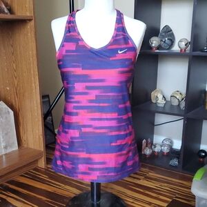 Nike Pink and Blue Fitted Tank Top